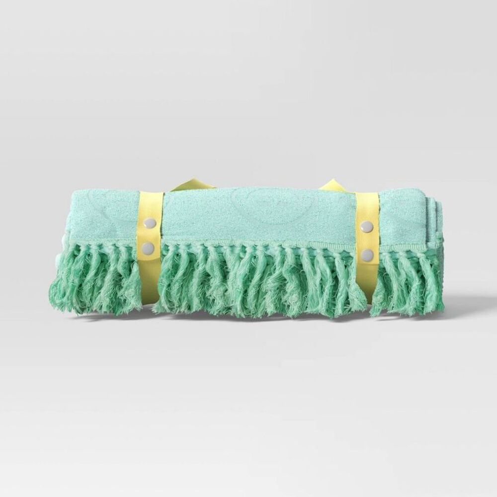 2 Person Beach Blanket Aqua Green - Sun Squad